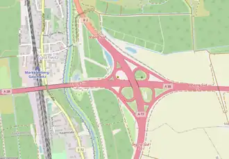 Übersichtskarte Autobahnkreuz Leipzig-Süd