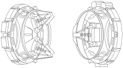 Das androgyne Kopplungssystem APAS-89 von Buran, für das Space Shuttle zu APAS-95 weiterentwickelt
