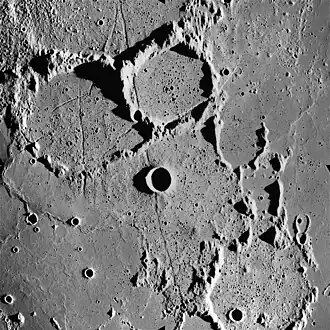 Guericke (unten rechts; Aufnahme von Apollo 16)