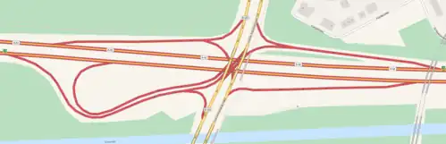 Übersichtskarte Anschlussstelle Oberhausen-Zentrum