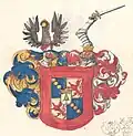 Wappen der Freiherren von Heister (1664) mit zwei Helmen
