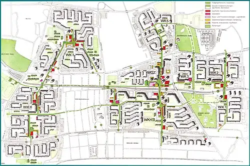 Leipzig: neuer Stadtteil „Grünau“; ursprünglich geplant ~ 100.000 Einwohner (Stand: 1984/85)