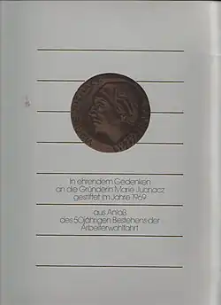 Urkunde zur Marie-Juchacz-Plakette