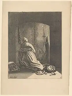 Blatt 3: Kokende vrouw (dt. Frau beim Kochen)