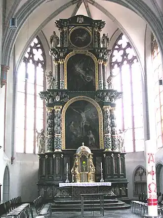 Rekonstruierter Hochaltar vor der Brandzerstörung