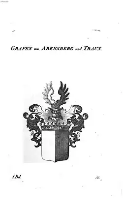 Wappen der Grafen Abensberg und Traun, nach Tyroff AT, zw. 1831 und 1868
