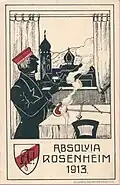 Couleurkarte der SV! Absolvia Rosenheim von 1913