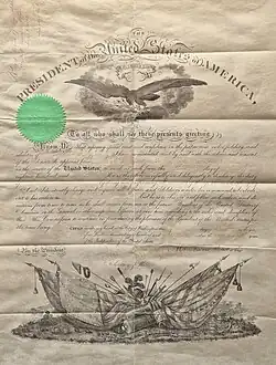 Auf einem „Military Appointment“ des Präsidenten Abraham Lincoln von 1863
