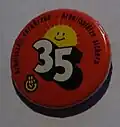 Abzeichen/Button der Gewerkschaft HBV zur 35-Stunden-Woche 1984