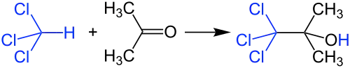 Reaktion von Aceton mit Chloroform