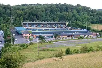 Der Adams Park aus der Ferne gesehen.