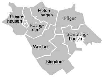 Administrative Gebietsgliederung des Amtes Werther