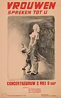 Veranstaltungsplakat zu Vrouwen spreken tot u, 1946