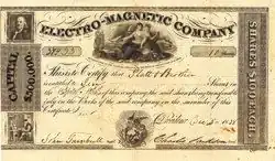 Aktie der 1838 von Charles Thomas Jackson gegründeten Electro-Magnetic Company