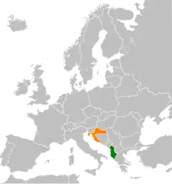 Lage von Albanien und Kroatien
