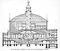 Schnittzeichnung der Alberthalle von Arwed Roßbach (1885/86)