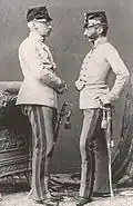 Erzherzog Karl Ferdinand (rechts im Bild) mit seinem Bruder Erzherzog Albrecht