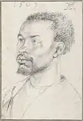 Kopf eines Afrikaners, Studien­zeichnung von Albrecht Dürer, 1508