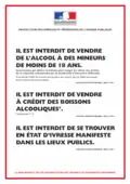 Ausschank­bestimmungen in Frankreich: Alle öffentlichen Ausschankstellen (Bars, Restaurants, Cafés, und sonstige Gaststätten) haben die gesetzlichen Bestimmungen vor Ort anzubringen.