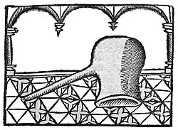Glas-Alembic mit Schnabel und ohne Falz. Großes Destillierbuch. 1512[16]