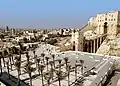 Zitadelle von Aleppo, Palmenplatz und Blick auf die Zitadelle