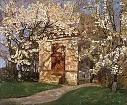 Ahled Larsen: Havhuset med blomstrende kirsebær (undated)