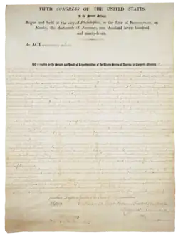 Der originale Gesetzestext der Alien and Sedition Acts.