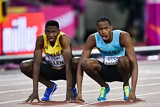 Vizeweltmeister Steven Gardiner (rechts) und der fünftplatzierte Nathon Allen nach dem&nbsp;Finalrennen