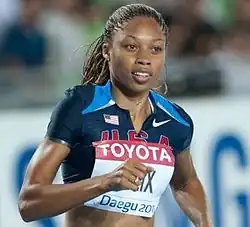 Zum dritten Mal Weltmeisterin; Allyson Felix, die am Schlusstag über 4-mal 400 Meter eine weitere Goldmedaille&nbsp;gewann