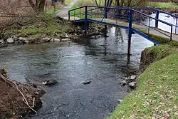 Zufluss des Almersbach (unten) in die Wied (oben)