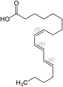 Strukturformel von alpha-Eleostearinsäure