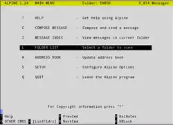 Screenshot von Alpine über SSH