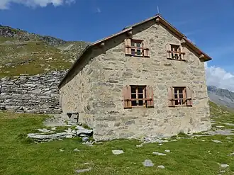 Zum Museum rückgebaute Hütte