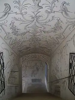 Malereien im Treppenhaus zur Krypta von Stift Altenburg, 1746.