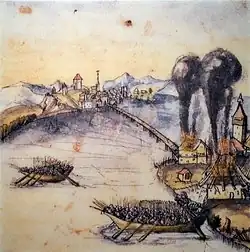 Schlacht bei Freienbach Brand von Hurden.