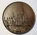 Rückseite der Medaille mit Wien im Jahr 1558