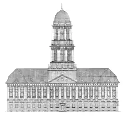 Zeichnung von Ludwig Hoffmann: Frontansicht, das heißt Sicht von der Jüdenstraße aus