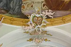 Stuckkartusche mit Wappen