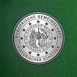 Gravurschild der Europäische Gemeinschaft Historischer Schützen