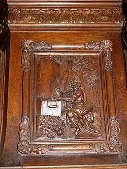 Evangelist Markus mit Löwe