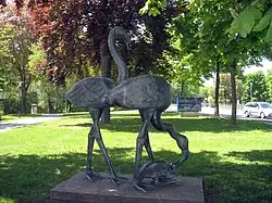 Skulptur Flamingogruppe