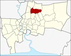 Karte von Bangkok, Thailand mit Bang Khen