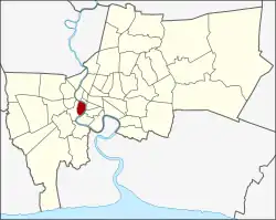 Karte von Bangkok, Thailand mit Khlong San