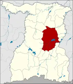 Karte von Surin, Thailand, mit Sikhoraphum