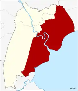 Karte von Samut Songkhram, Thailand, mit Amphoe Mueang Samut Songkhram