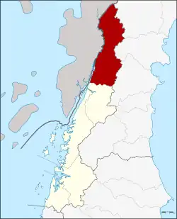 Karte von Ranong, Thailand, mit Kra Buri