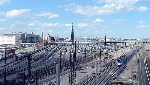 Der Betriebsbahnhof Sunnyside Yard in Queens auf Long Island