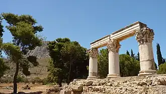 Der Tempel E im antiken Korinth