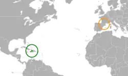 Lage von Haiti und Andorra