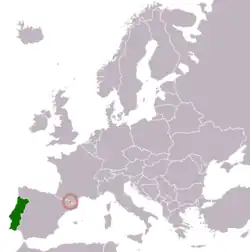 Lage von Portugal und Andorra